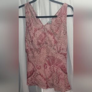 Ann Taylor Pink Paisley Sleeveless Top